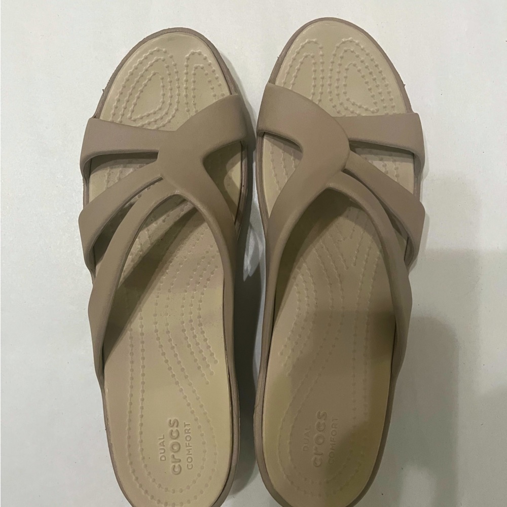 CROCS Dual Comfort Sandals -taupe/beige
